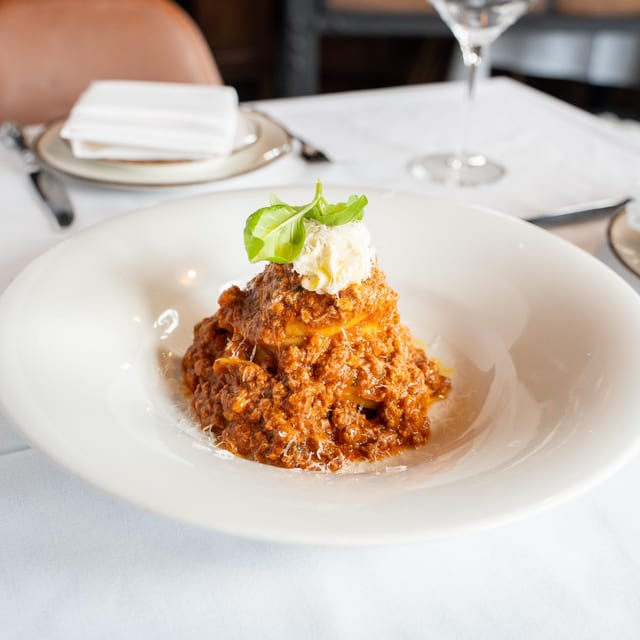 TAGLIATELLE BOLOGNESE.