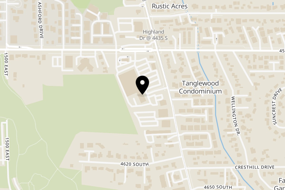 Map showing the location of Sicilia Mia on 4536 Highland Dr in Salt Lake City